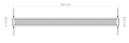 Charcoal Channel Grill for Skewers, 2000 mm