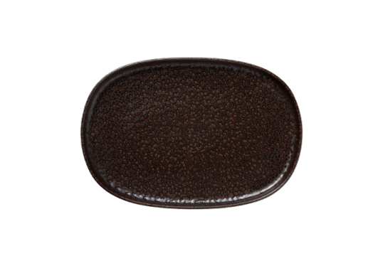 Stoneware Platter, Metallic Brown, 330x230mm