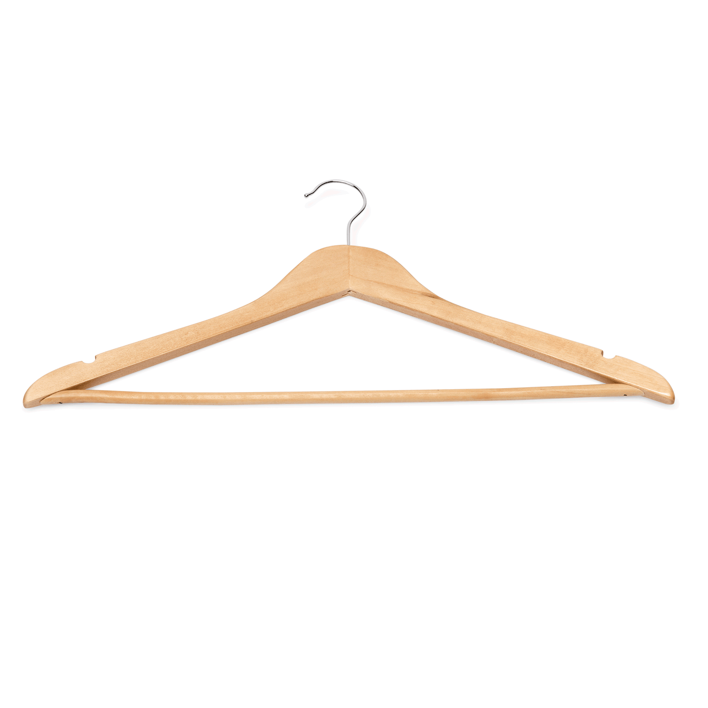 Was Wooden Coat Hanger with Notches and Bar, 445 mm, Set of 5