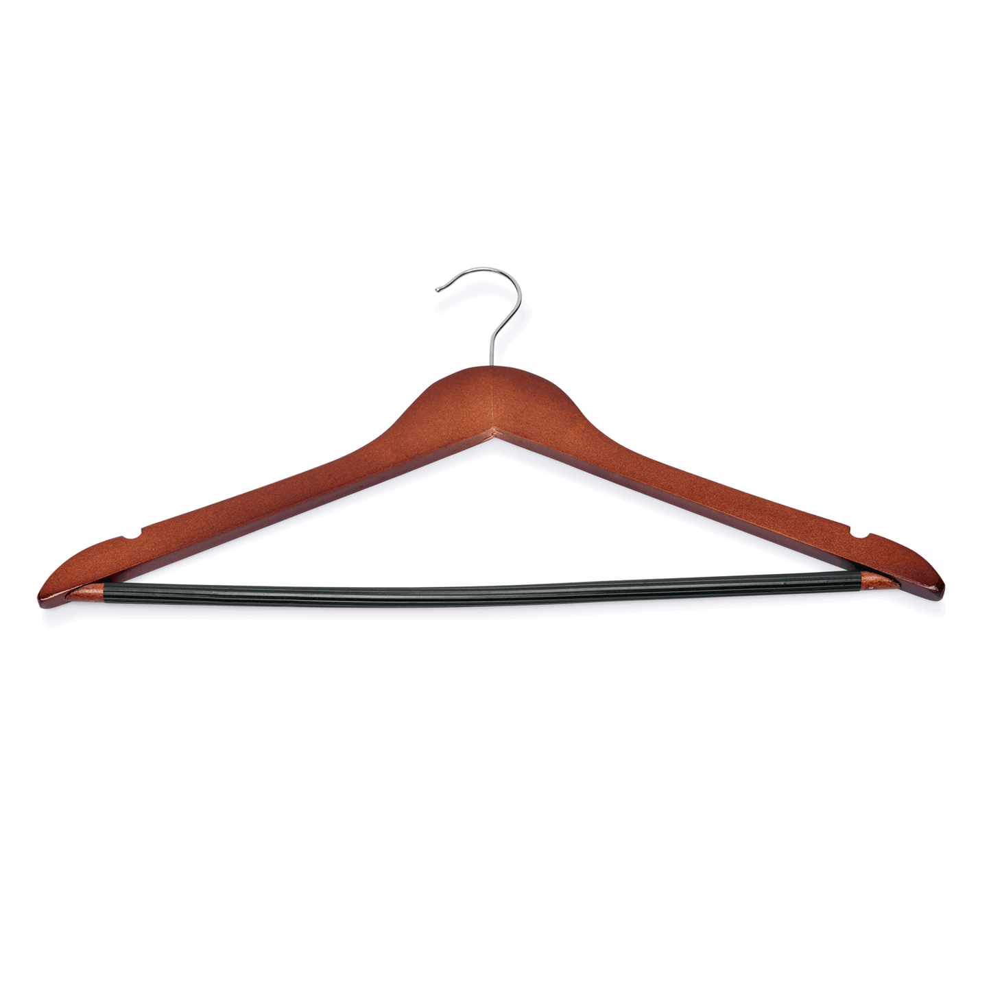 Was Cherry Wood Coat Hanger with Non-Slip Bar, Set of 5