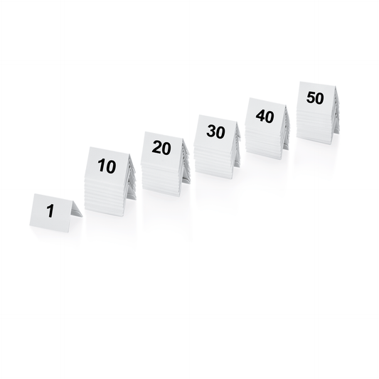 Was Table Number Signs 1–50, Set of 50, Plastic