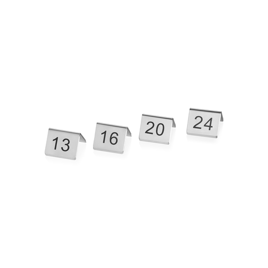 Was Table Number Signs 13–24, Set of 12, Stainless Steel