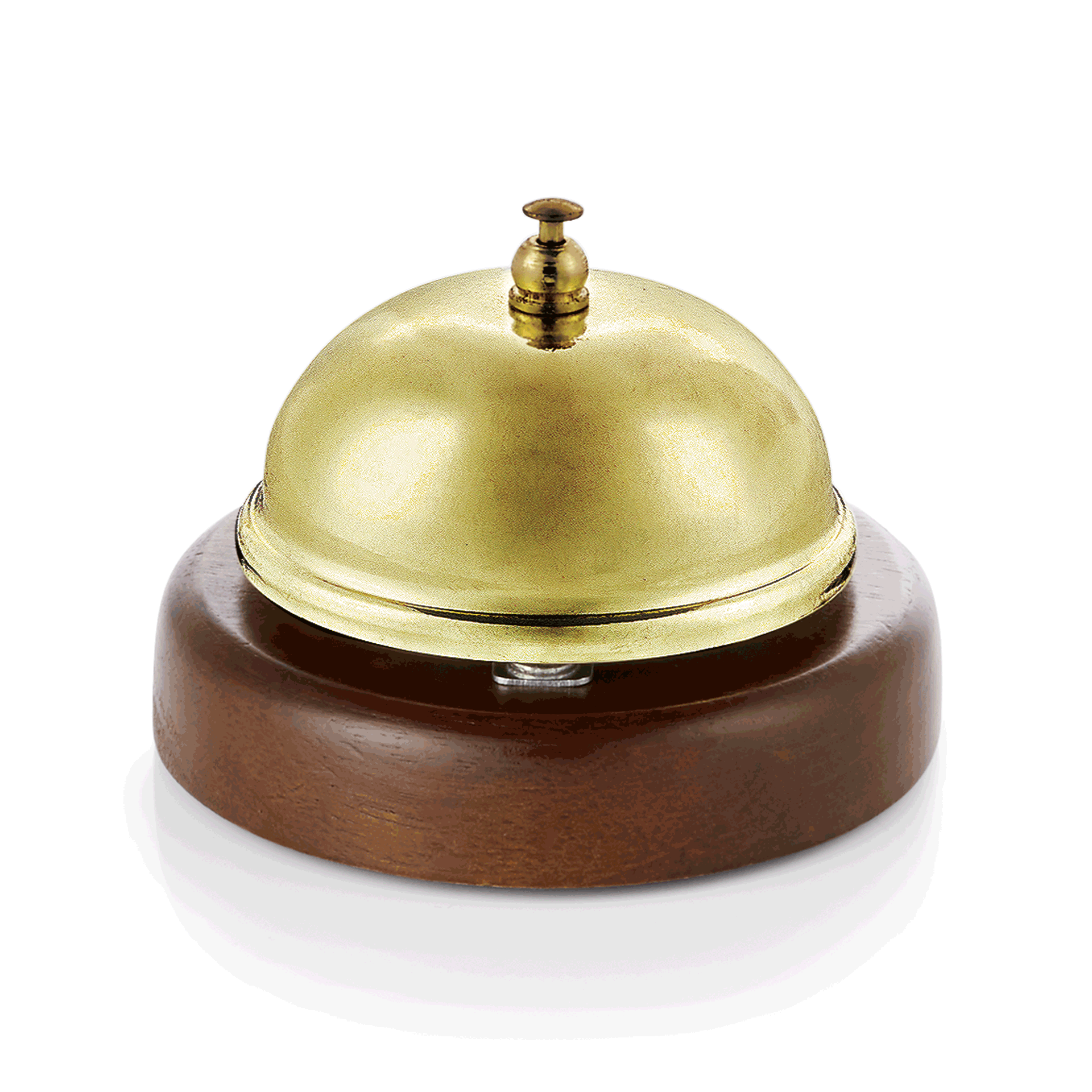 Was Reception Bell with Wooden Coaster, Ø90 mm, Titanium Gold