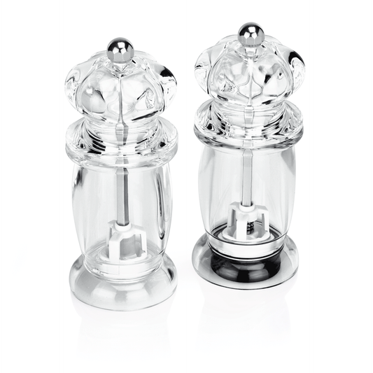 Was Salt & Pepper Mill Set, Acrylic & Ceramic, 142 mm