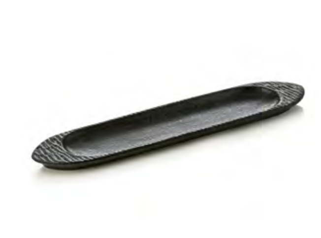 Maya Sushi Plate, Black Porcelain, 455×100 mm, 2 pcs