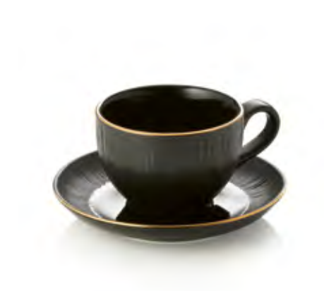 Maya Kuro Cappuccino Cup & Saucer, 200 ml, 4 pcs