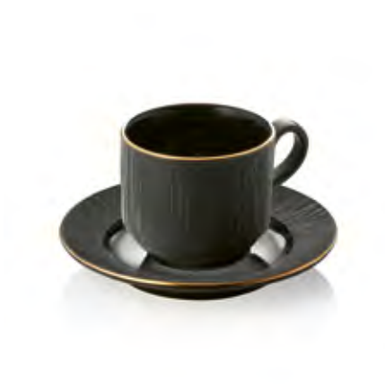 Maya Kuro Cup & Saucer Set, 240 ml, 4 pcs