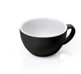 Italia Black Porcelain Cappuccino Cup, 280 ml, 6 pcs