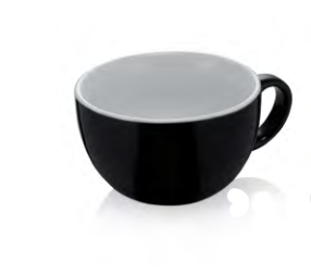 Black Latte Cup, 350 ml, Set of 6