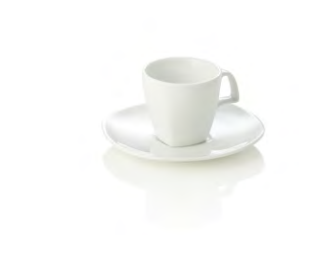 Espresso Cup & Saucer Set, 80 ml, White, 4 pcs