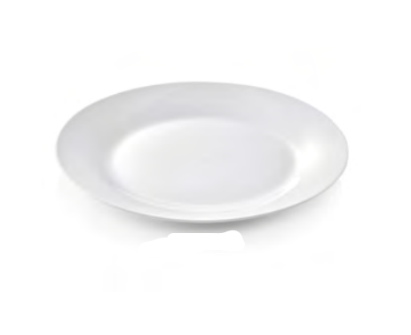 Blanko Flat Porcelain Plate, 190 mm, Set of 12