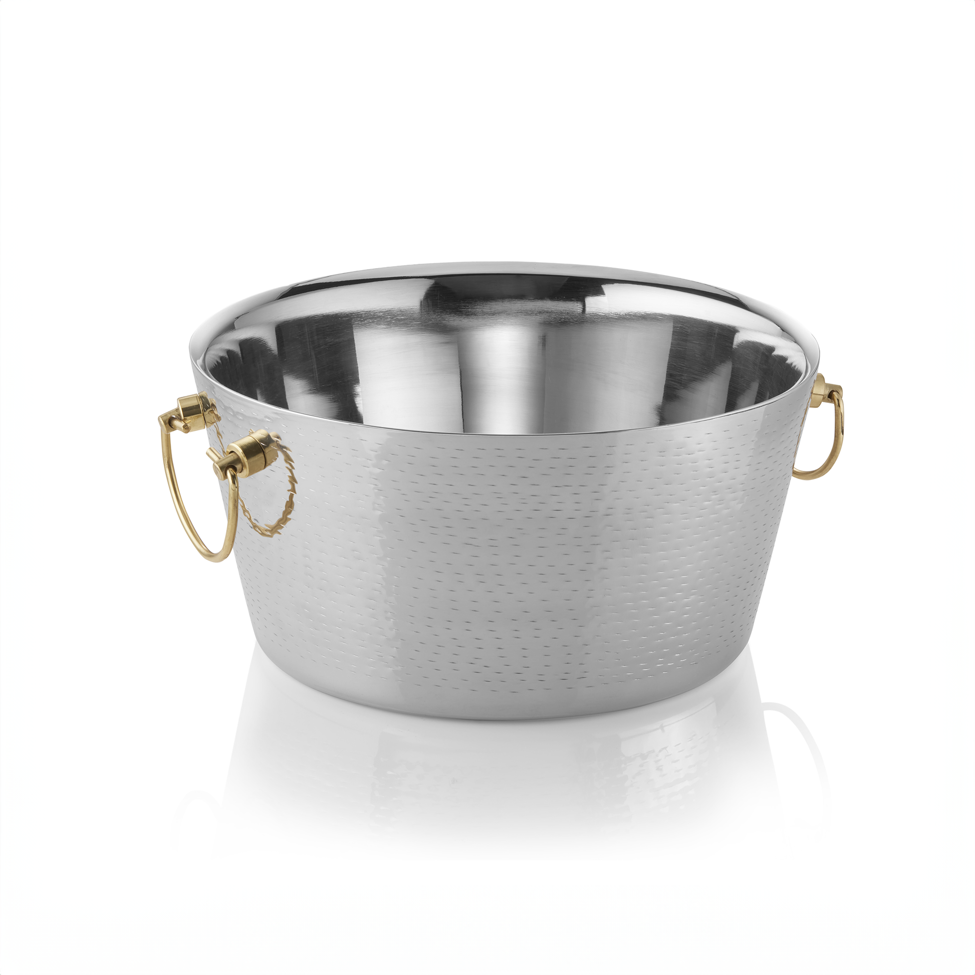 Was Champagne Cooler with Brass Handles, Hammered, 170 mm High