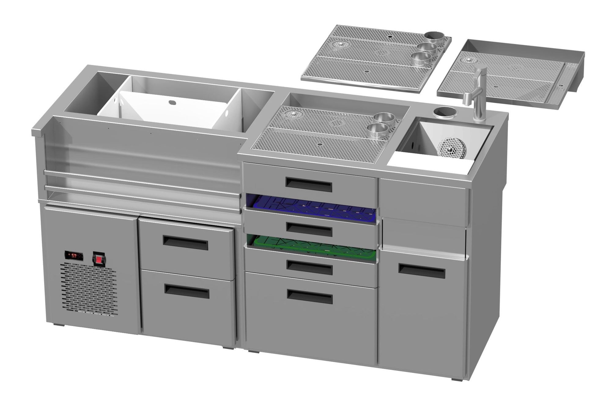Modular Bar Station, 1800 mm, Freezer & Ice Well