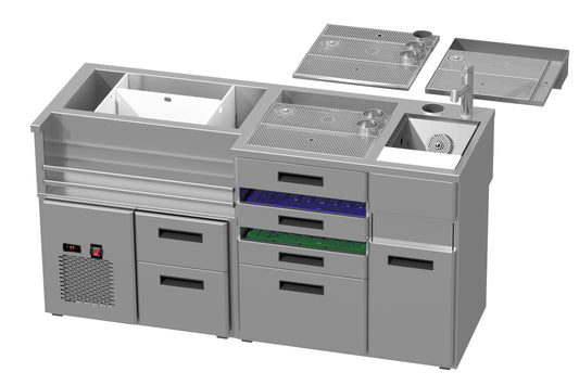Modular Bar Station, 1800 mm, Freezer & Ice Well