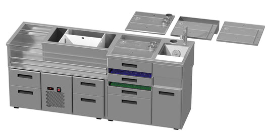 Modular Bar Station, 2200 mm, Ice Well & Freezer
