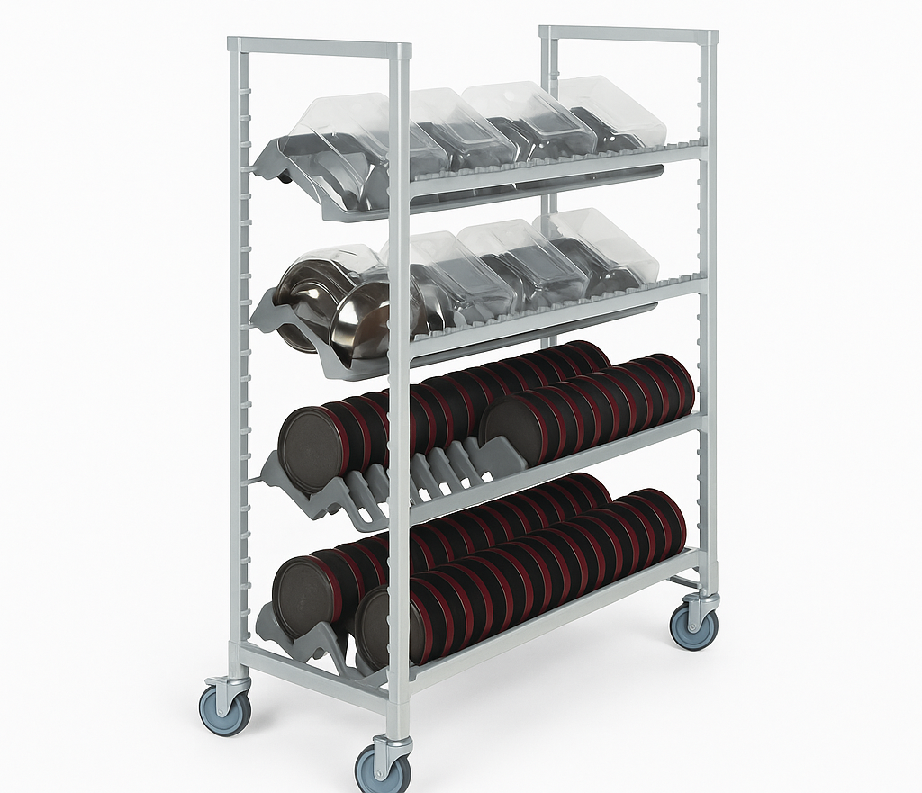 Meal Pellet Angled Drying & Storage Rack, Mobile