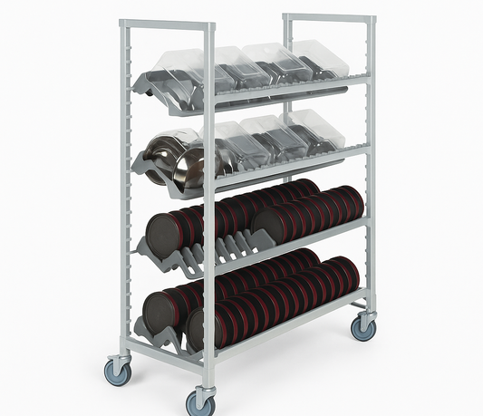 Meal Pellet Angled Drying & Storage Rack, Mobile