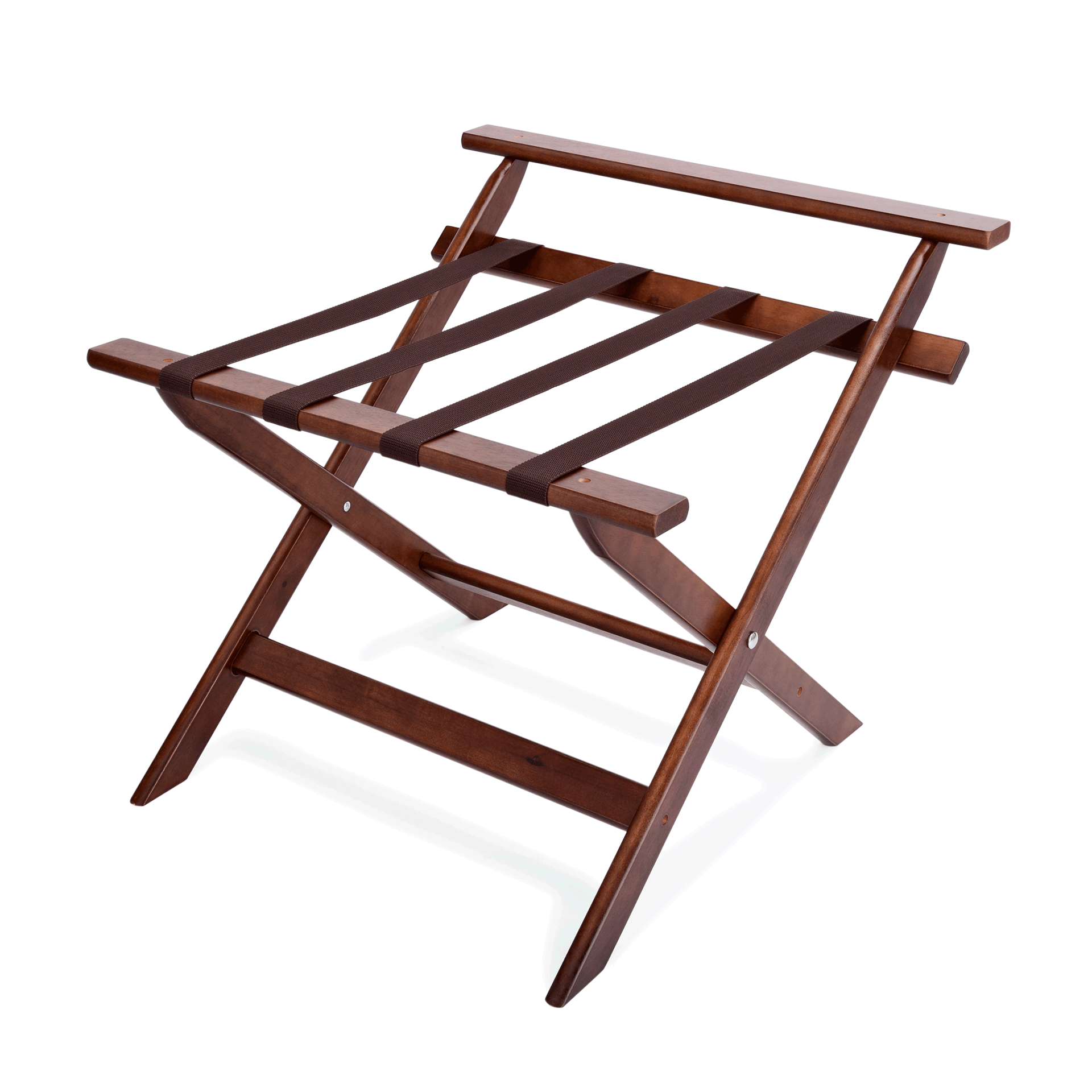 Was Folding Luggage Rack with Wall Protection, Wood