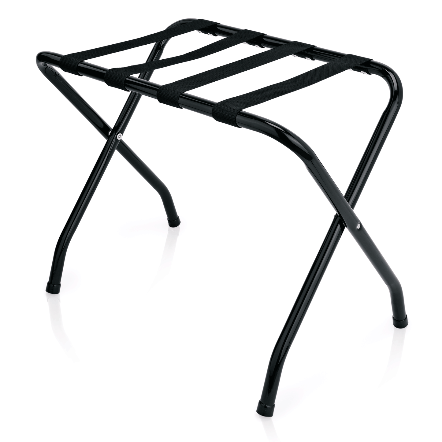 Was Folding Luggage Rack, Black Powder-Coated Steel