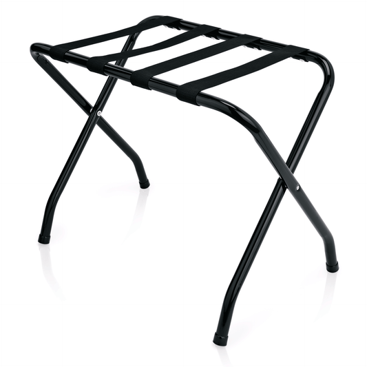 Was Folding Luggage Rack, Black Powder-Coated Steel