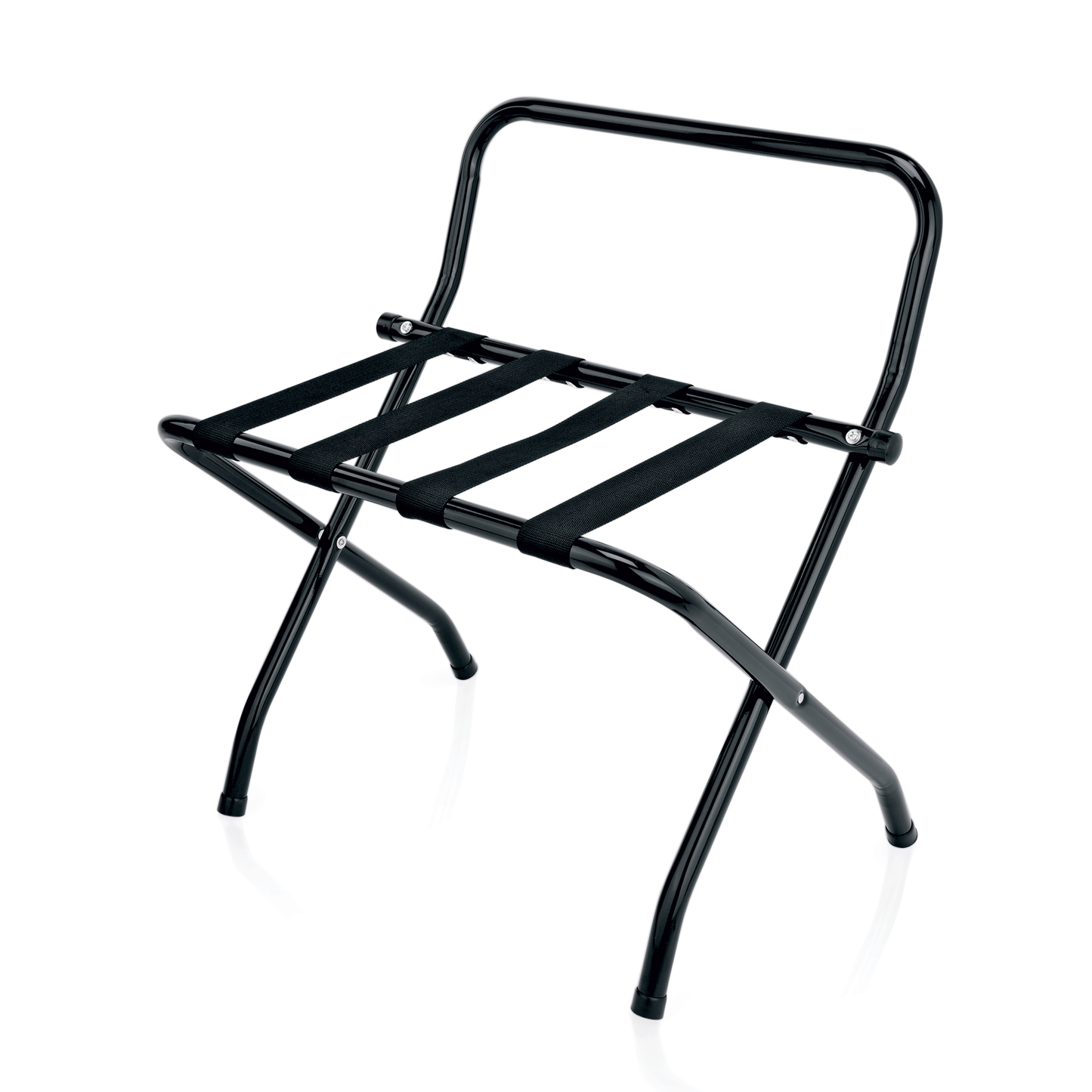 Was Folding Luggage Rack with Wall Protection, Black Steel