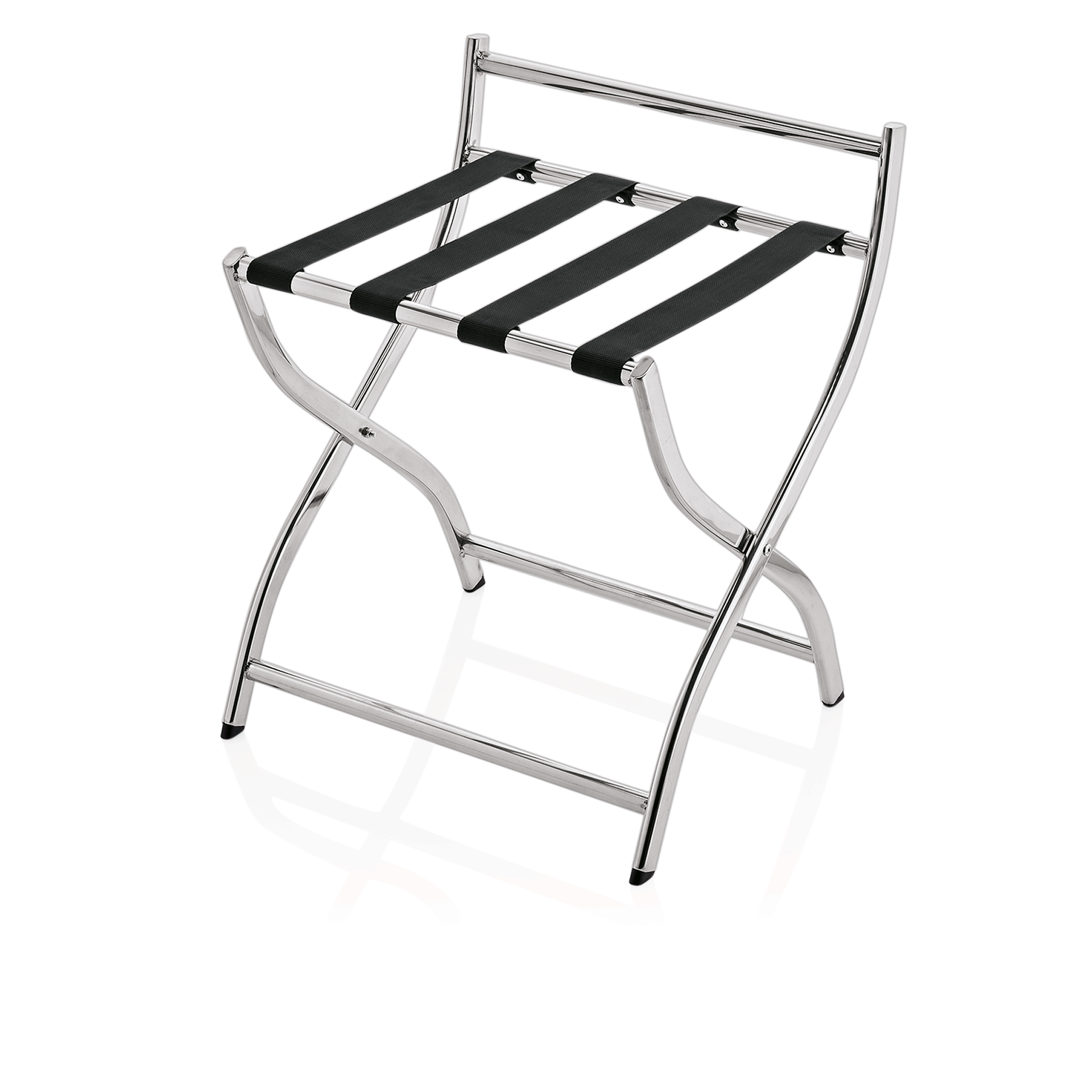 Was Folding Luggage Rack with Wall Protection, Stainless Steel