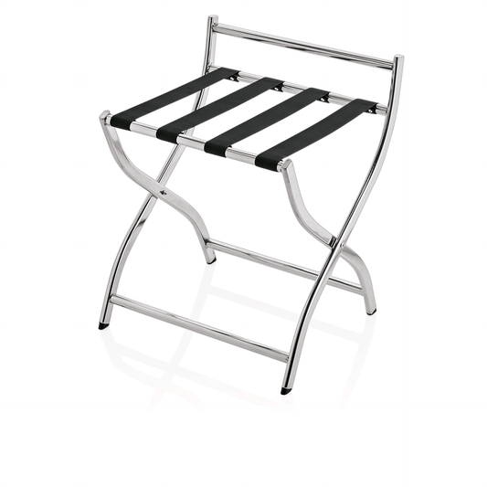 Was Folding Luggage Rack with Wall Protection, Stainless Steel