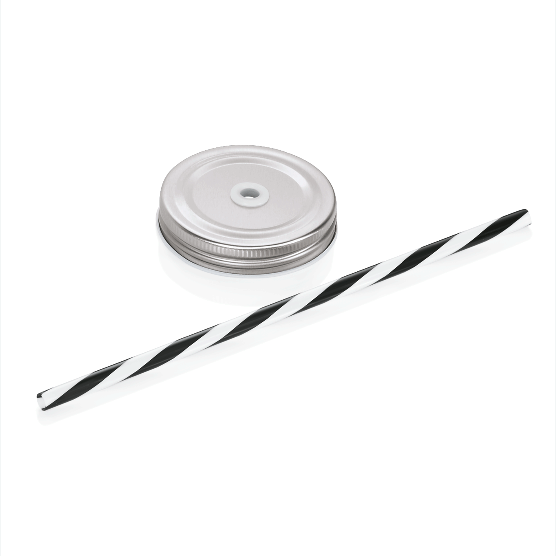 Was Caro Lid with Straw Set, Silver, Set of 6