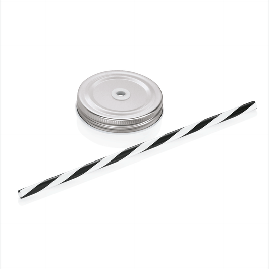 Was Caro Lid with Straw Set, Silver, Set of 6