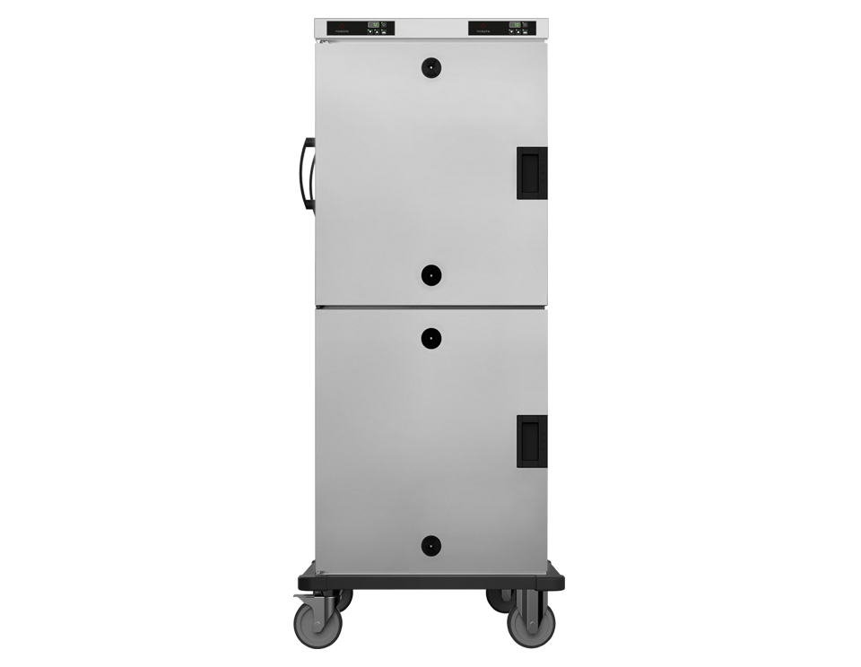 Mobile Heated Cabinet, Dual Chamber, 16+16 GN 1/1