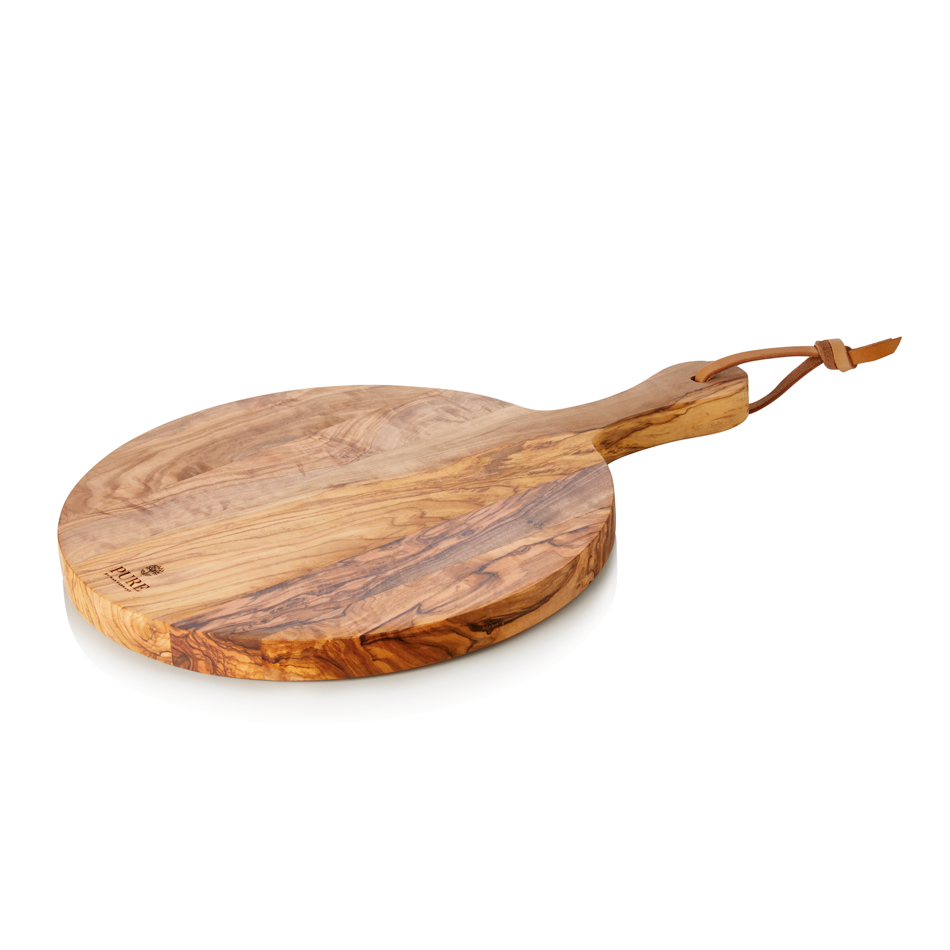 Was Serving Board with Handle Olive, Ø250 mm