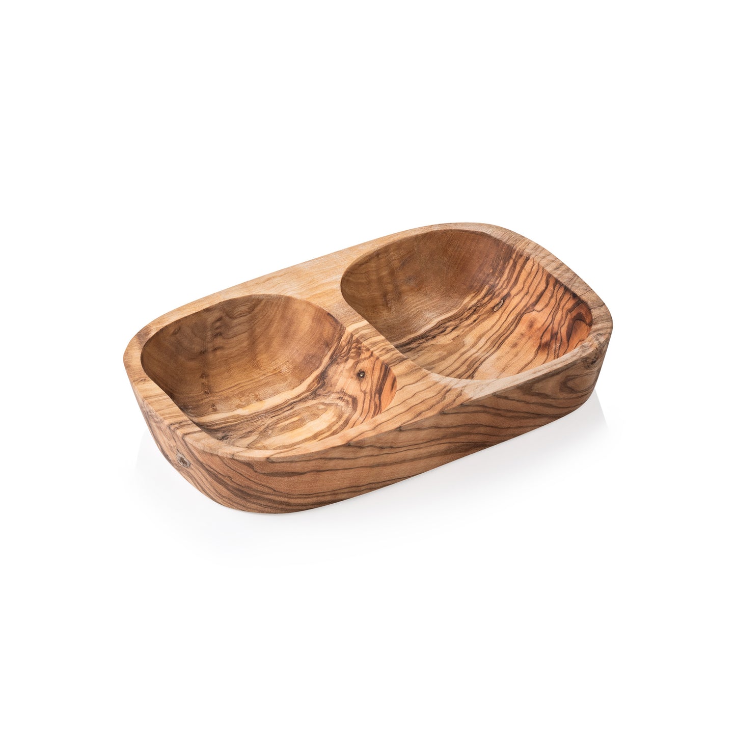 Was Double Bowl Olive, 195 x 128 x 33 mm