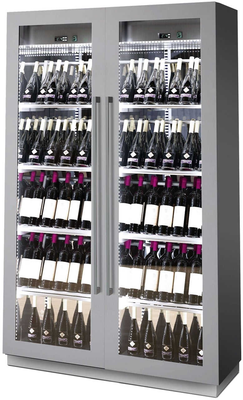 Wine Display Cabinet, 2 Glass Doors, 172 Bottles