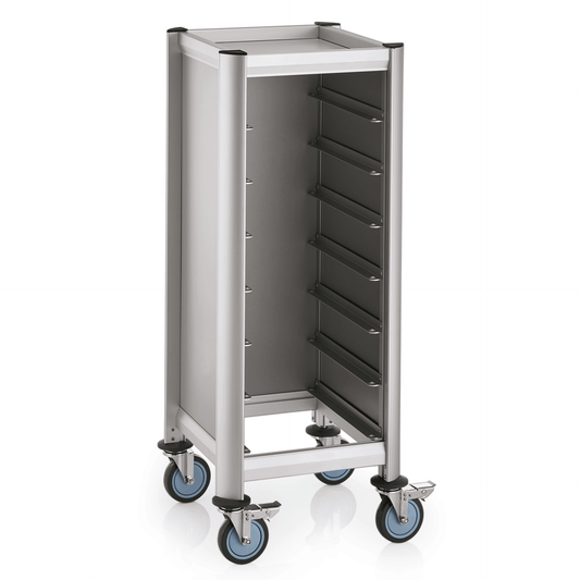 Was Tray Trolley Single Mensa, Silver, 7 Trays