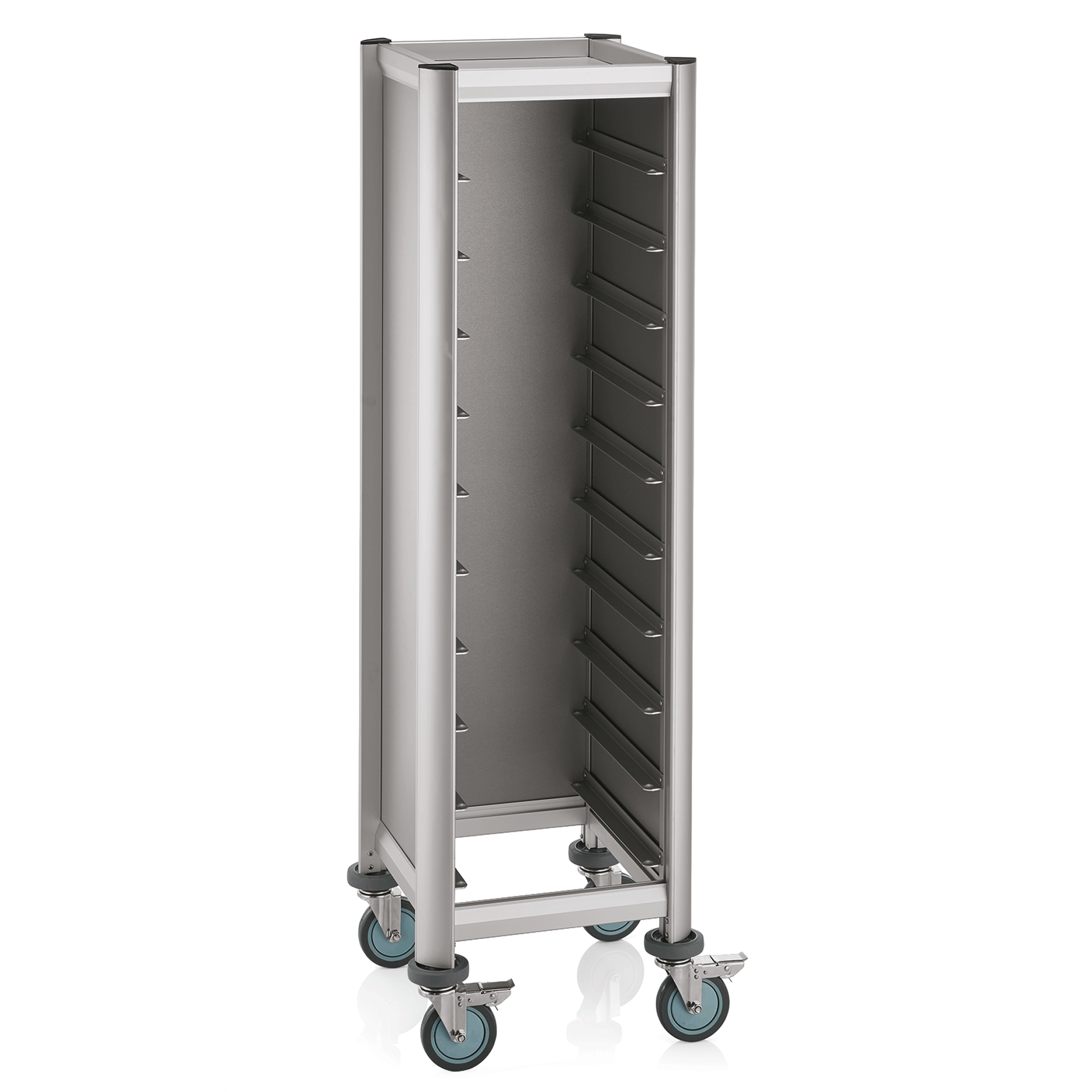 Was Tray Trolley Single Mensa, Silver, 10 Trays