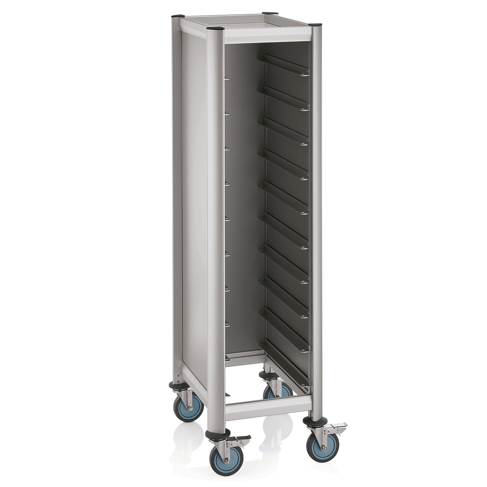 Was EN Shelf Trolley Single Mensa, Silver, 10 Trays