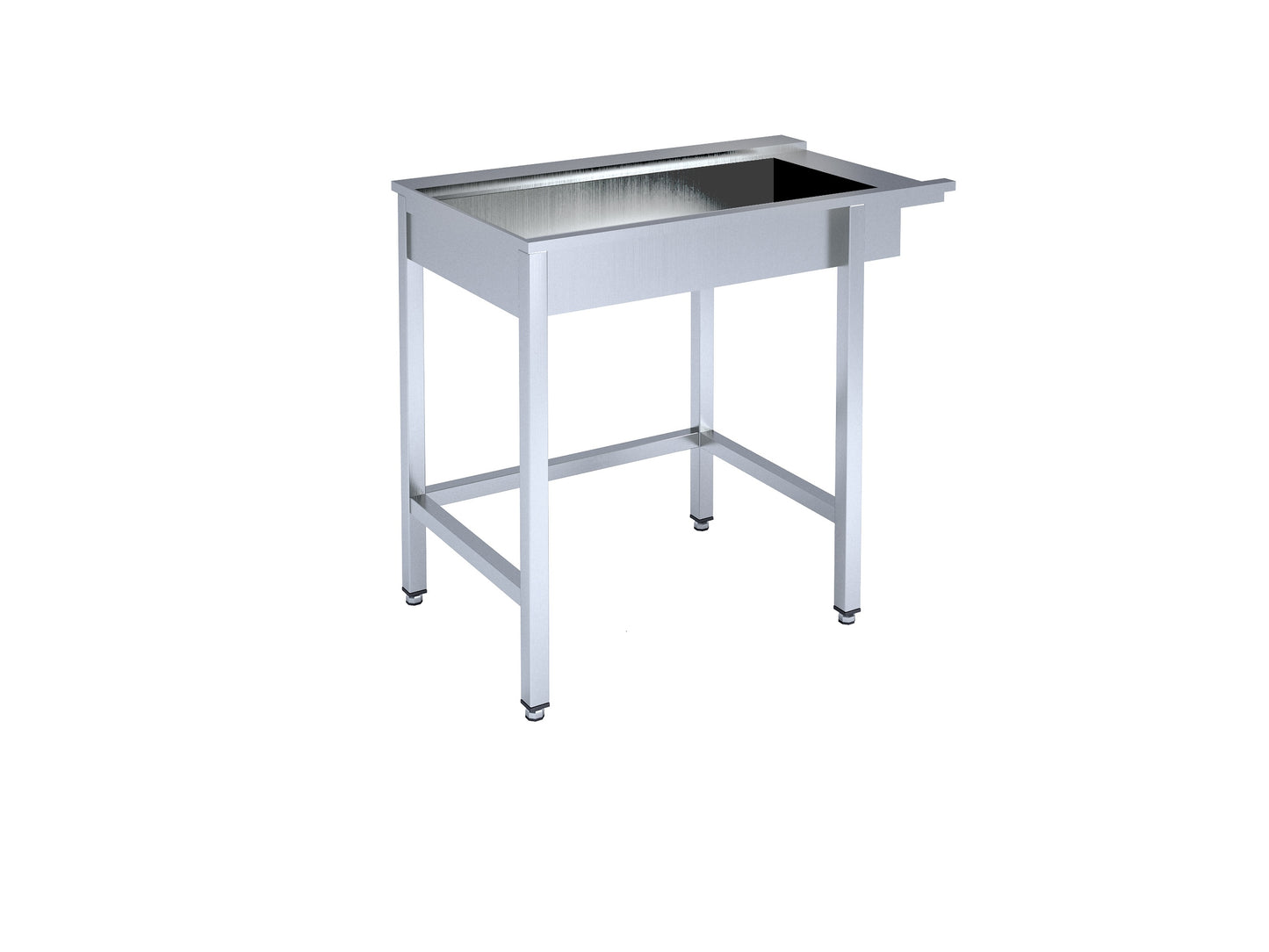 Framed table with basin  for dishwashing machine
