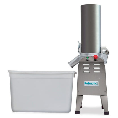 Rollmatic BM11 bread mill next to a flour collection bin