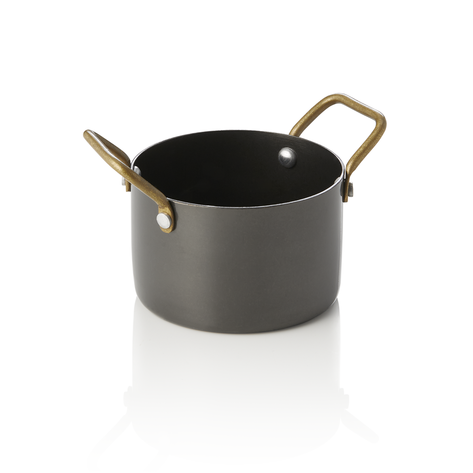 Steel & Style Serving Dish, Black, 2 Handles, Ø90 mm