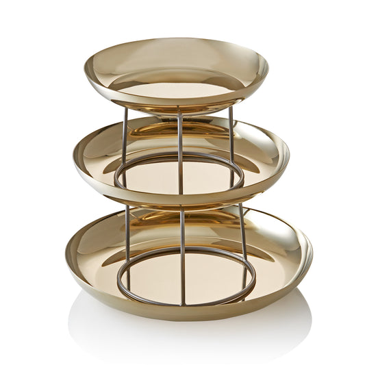 Steel & Style Gourmet Tower Gold, 3-Stage, H32 cm