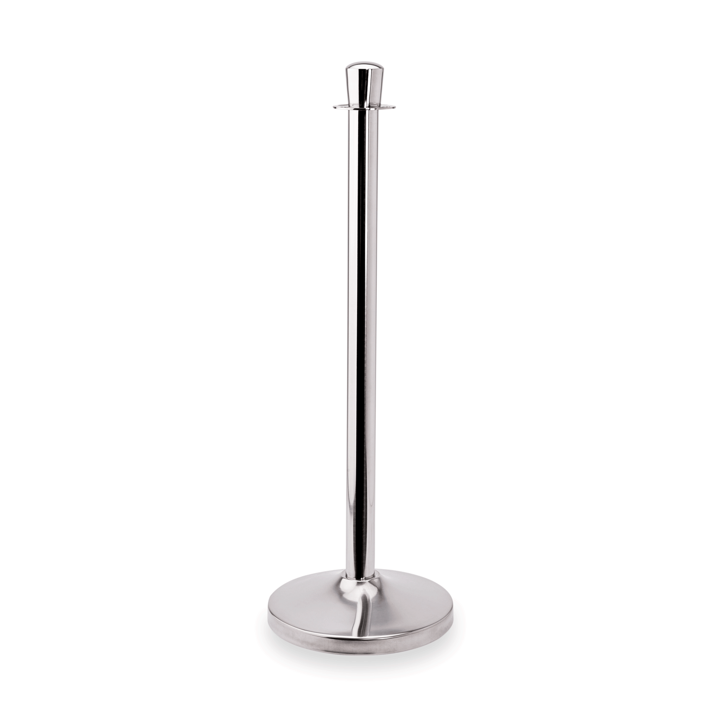 Was Barrier Post Classic, Cylinder Top, Polished Steel, Set of 2