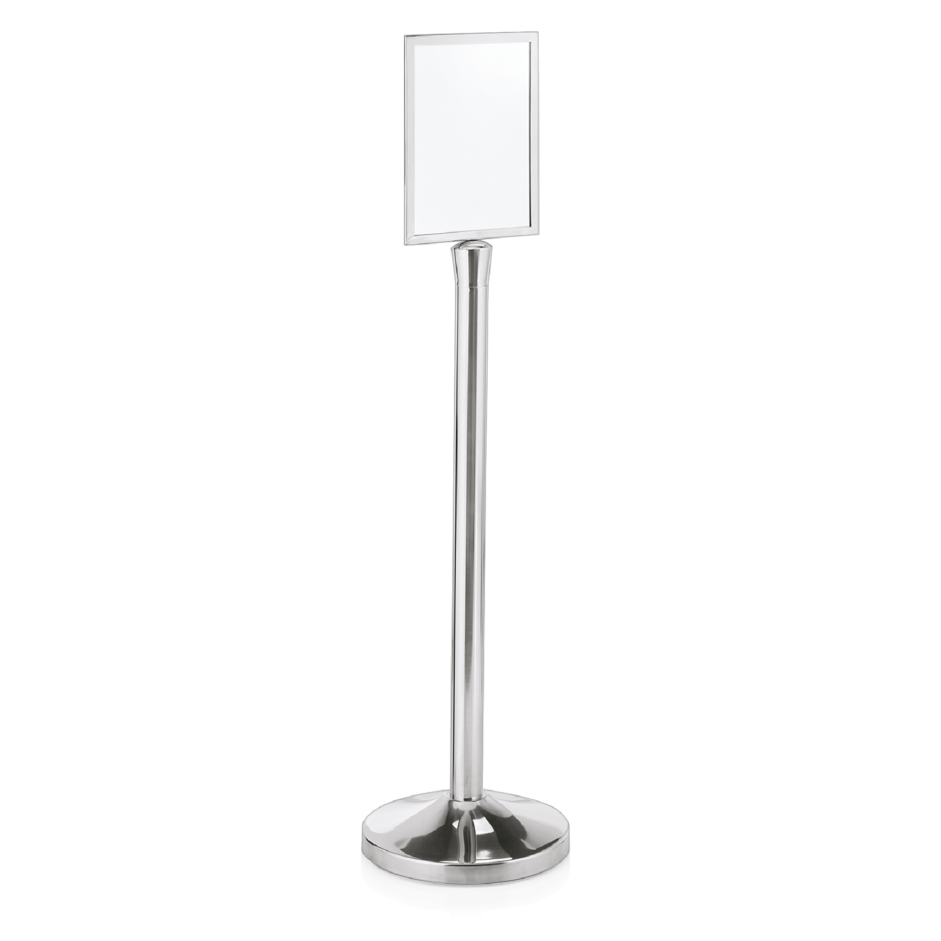 Was Sign Holder Classic A4 for Cylinder Post, Polished Steel