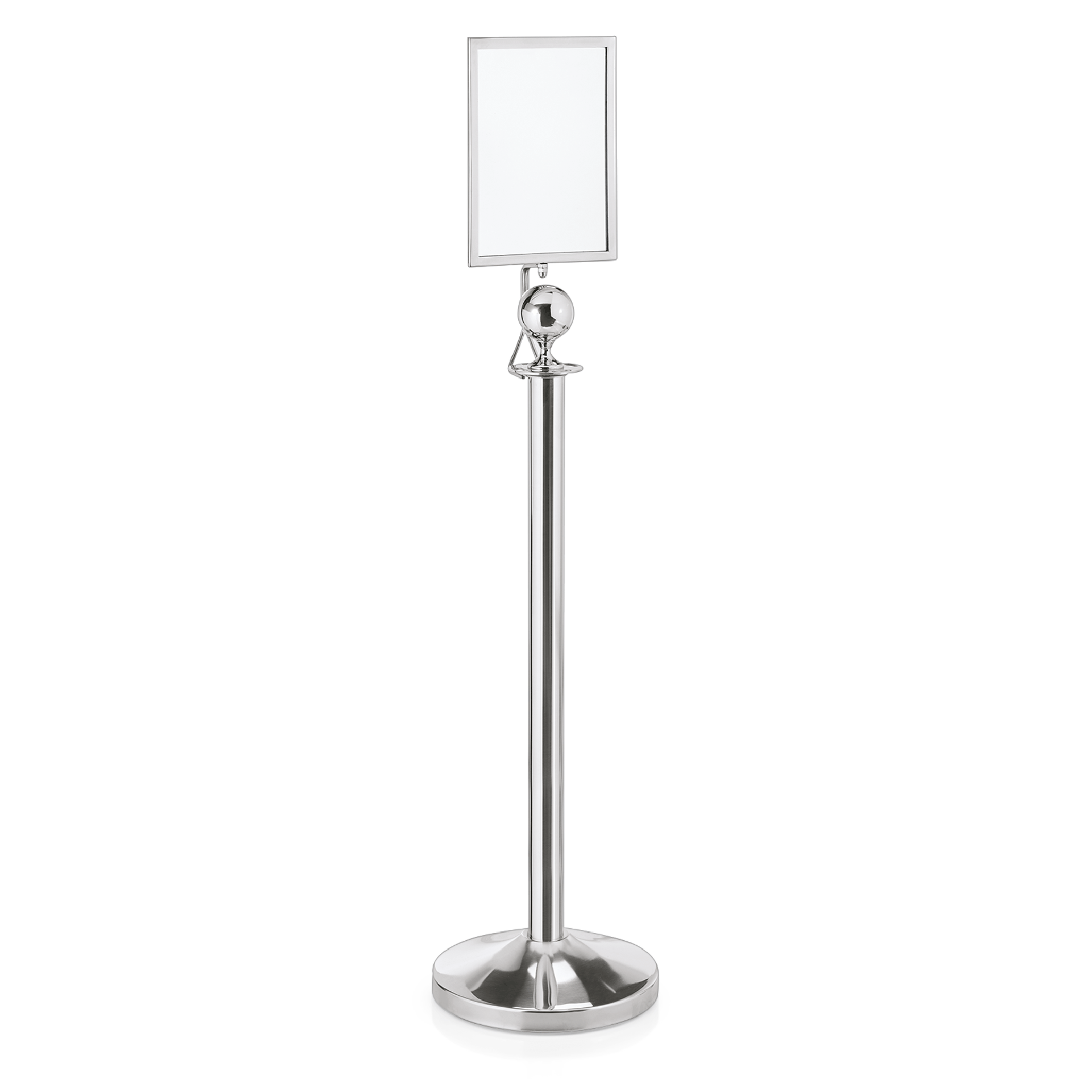 Was Sign Holder Classic A4 for Ball Post, Polished Steel