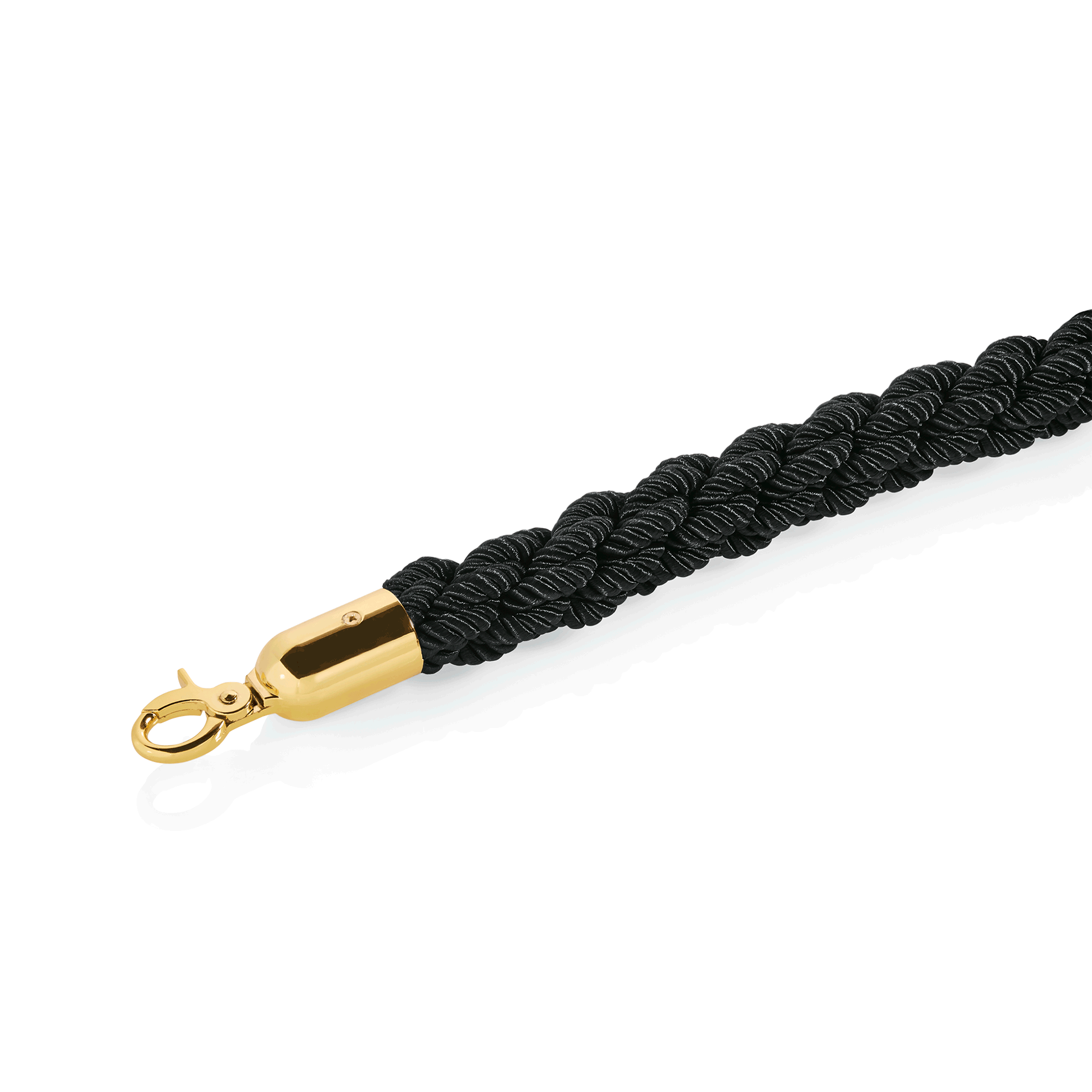 Was Barrier Cordon Classic, Black Polyester, Titanium Gold