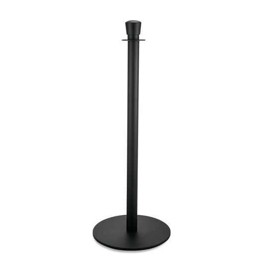 Was Barrier Post Classic, Cylinder Top, Black, Flat Base, Set of 2