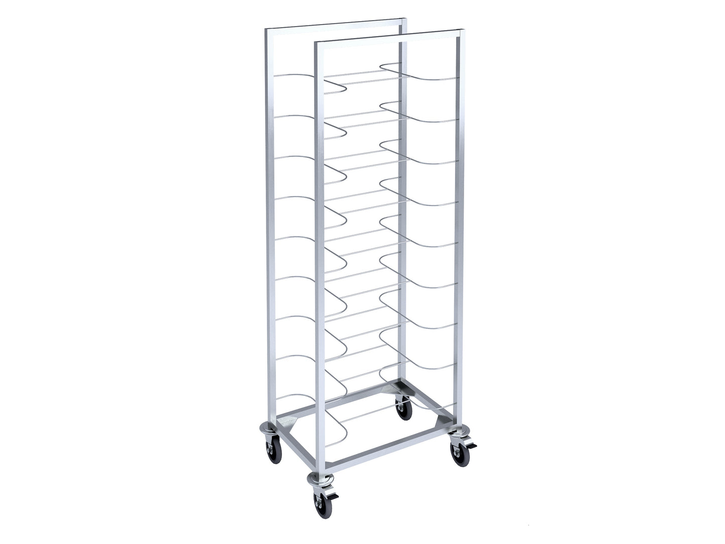 Trolley for plastic trays