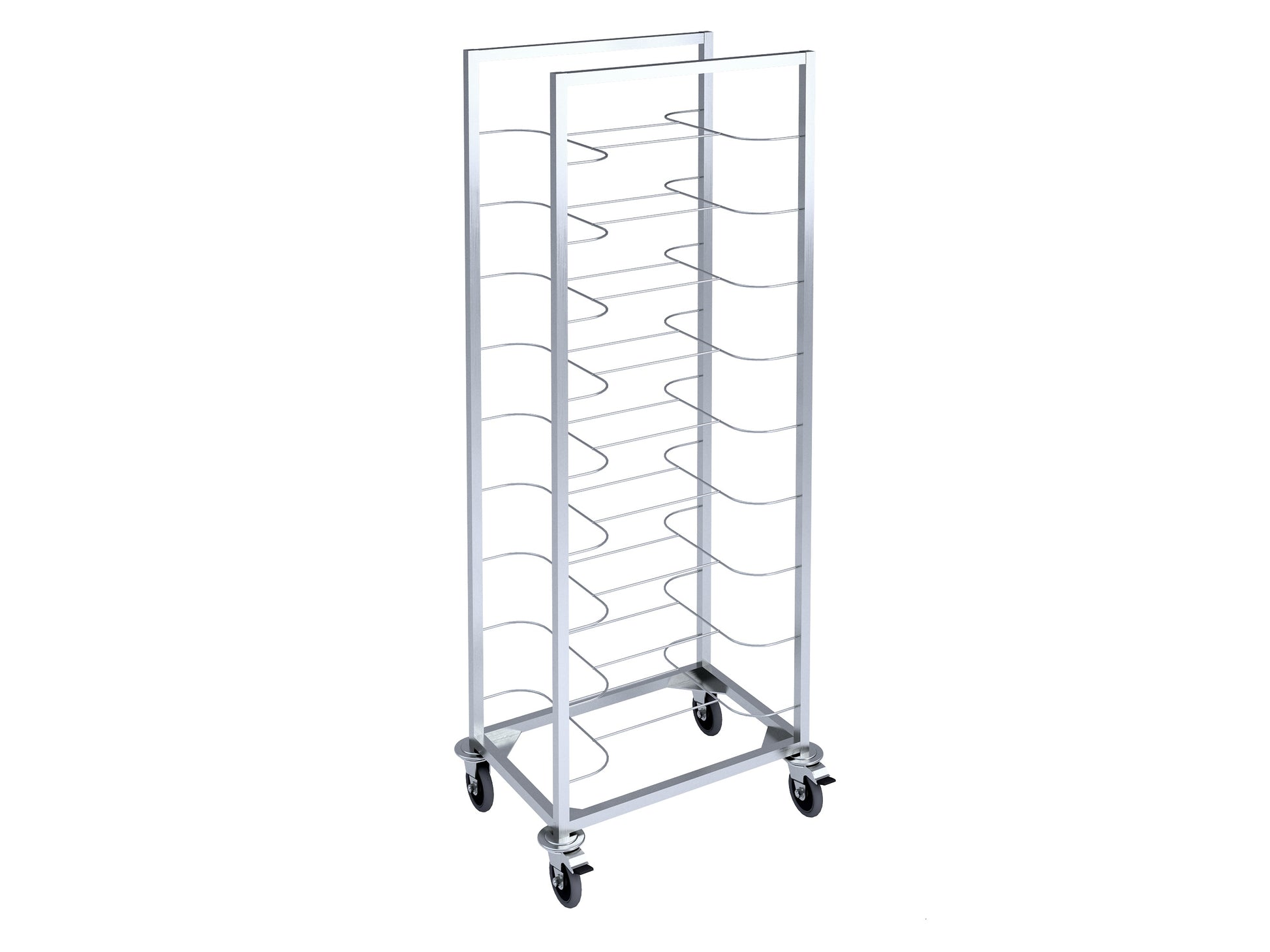 Trolley for plastic trays