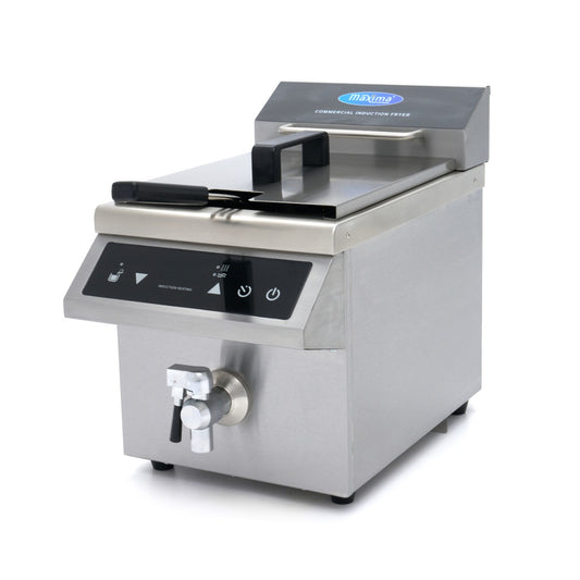Maxima Induction Deep Fryer, 8 L, 1 Basket, Drain Tap, product photo