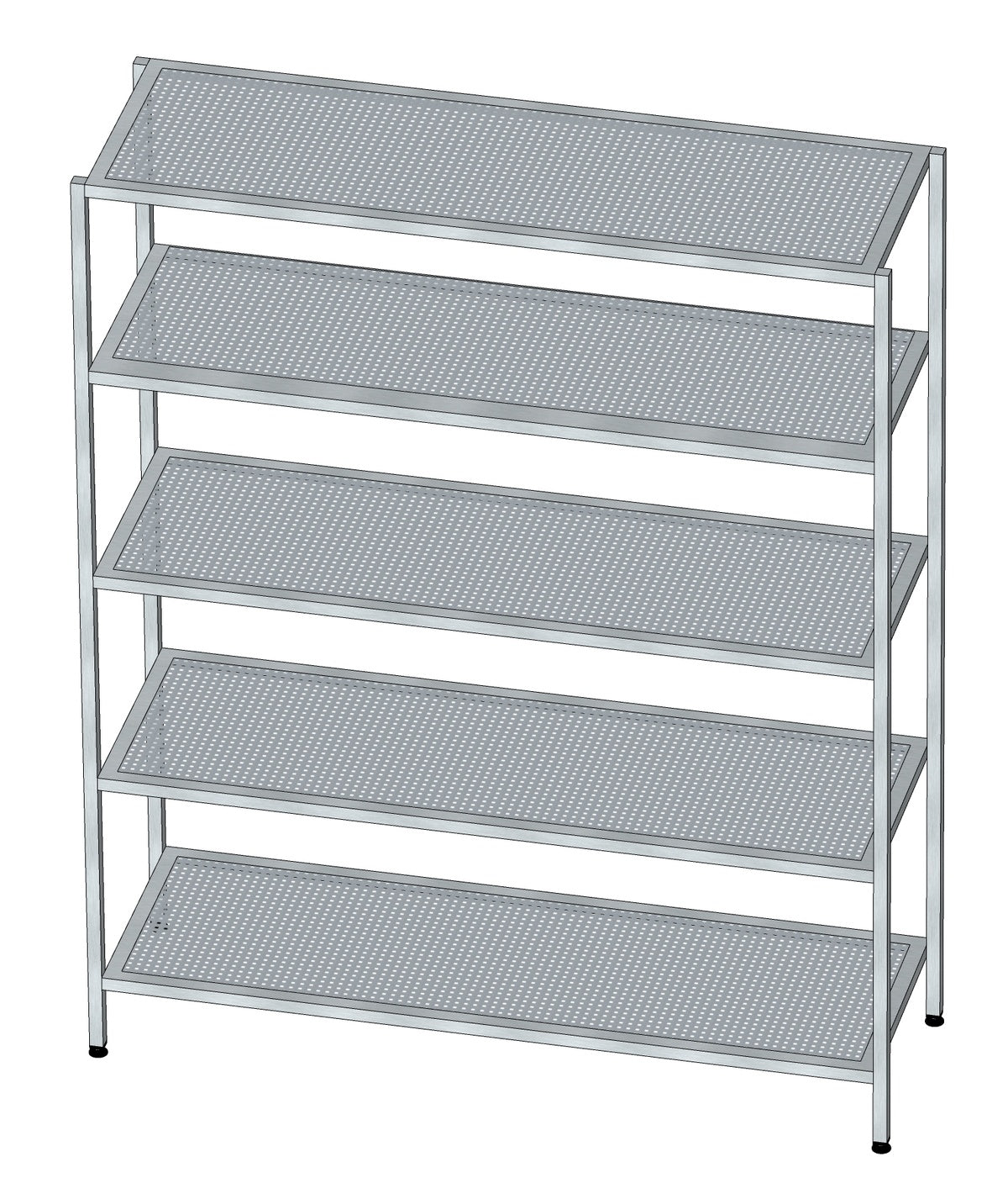 Collapsible Perforated Rack, Stainless Steel, 4 Levels