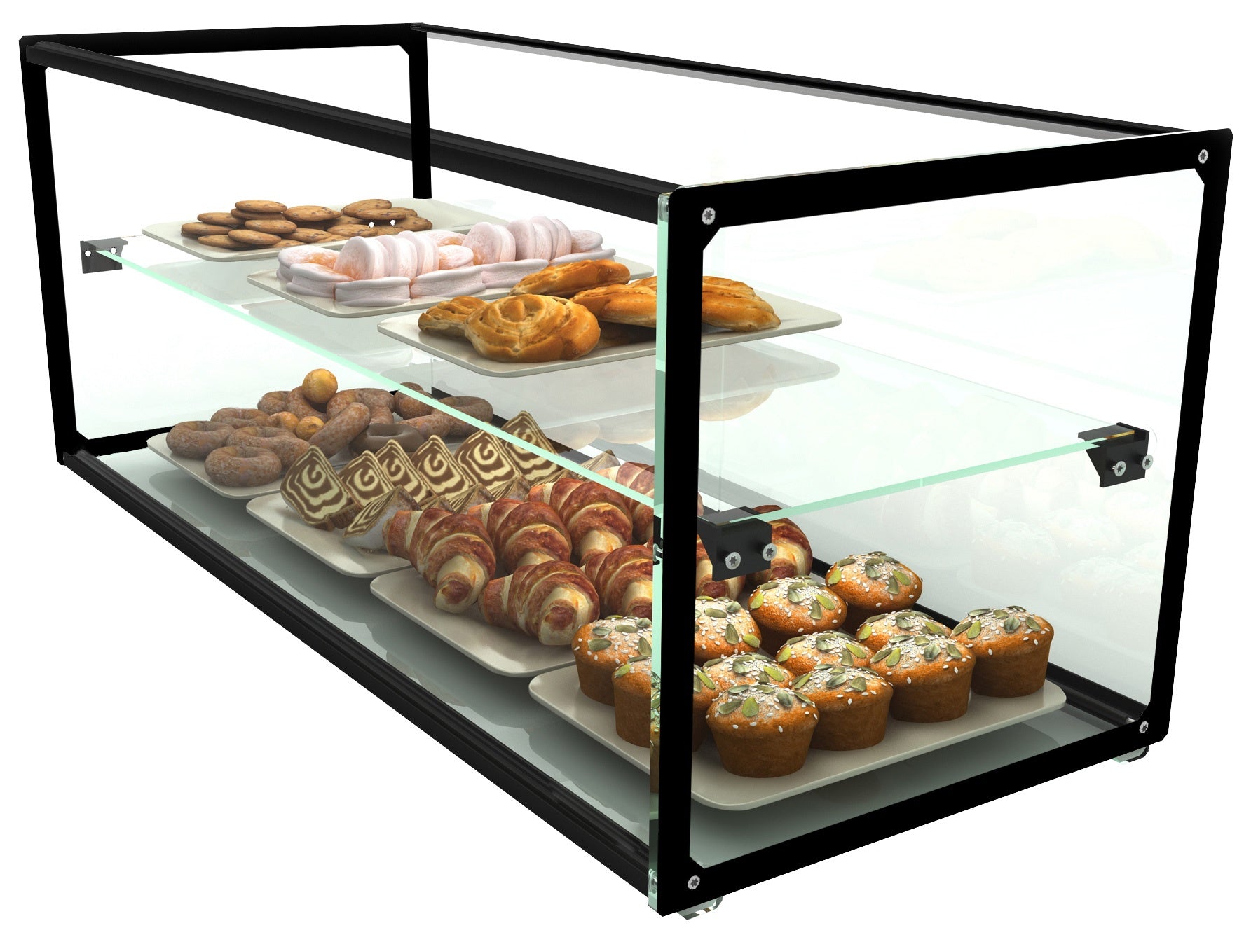 Neutral Countertop Show Display, 920mm, Sliding Door